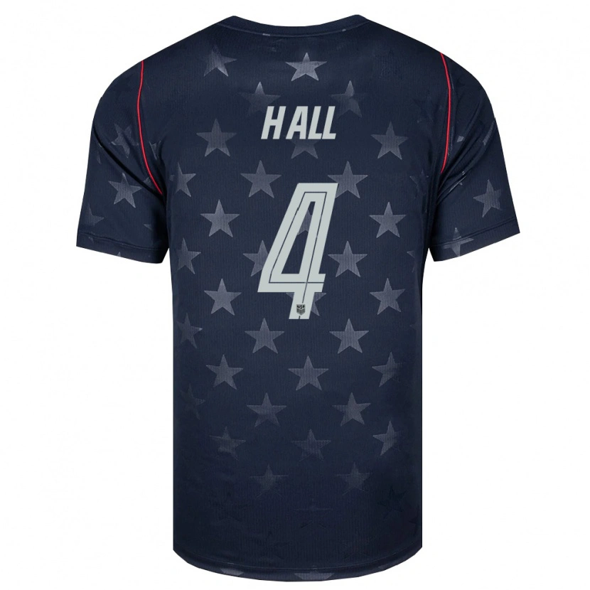 Danxen Niño Camiseta Estados Unidos Tyler Hall #4 Negro Blanco Rojo 2ª Equipación 26-28 La Camisa México