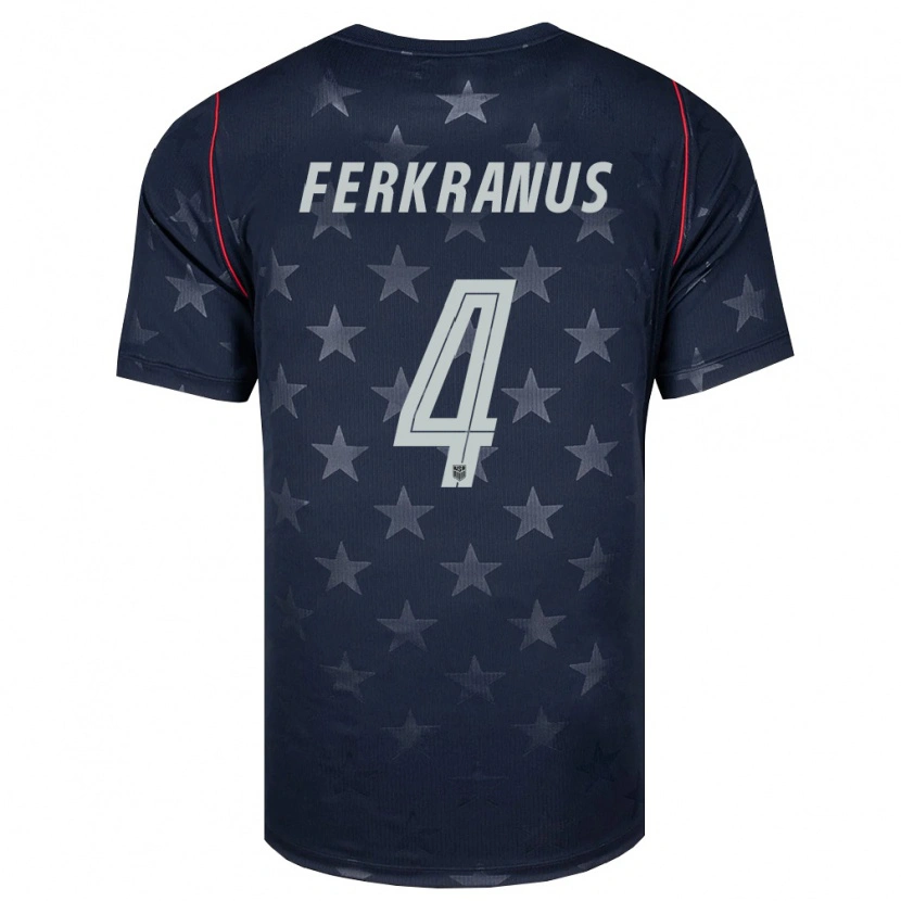 Danxen Niño Camiseta Estados Unidos Marcus Ferkranus #4 Negro Blanco Rojo 2ª Equipación 26-28 La Camisa México