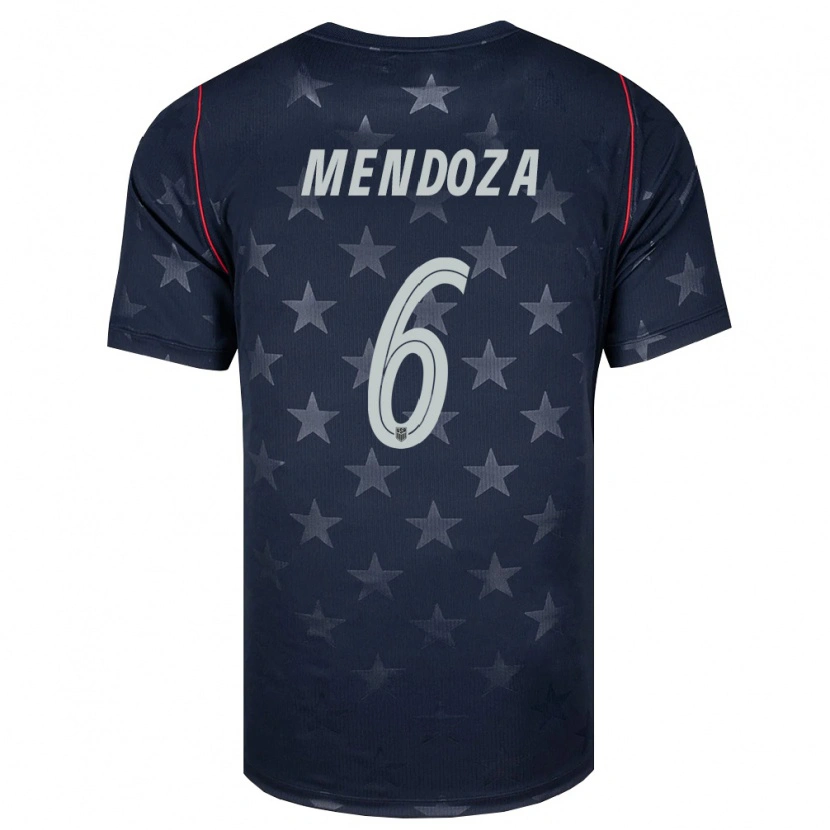 Danxen Niño Camiseta Estados Unidos Edwyn Mendoza #6 Negro Blanco Rojo 2ª Equipación 26-28 La Camisa México