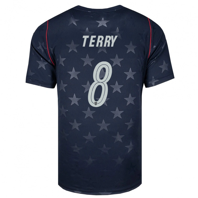 Danxen Niño Camiseta Estados Unidos Jude Terry #8 Negro Blanco Rojo 2ª Equipación 26-28 La Camisa México