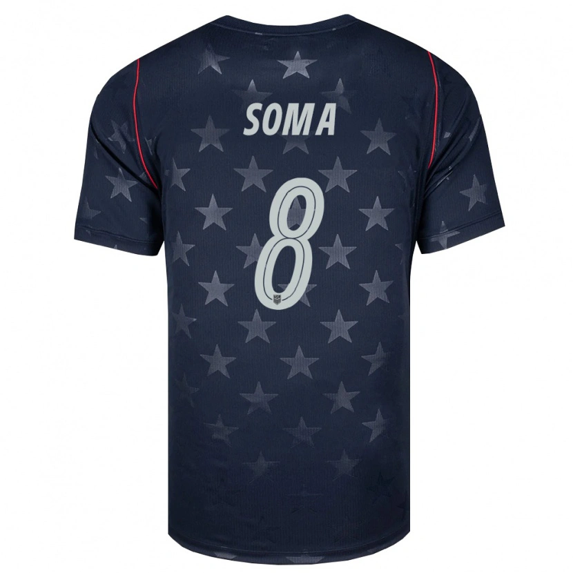 Danxen Niño Camiseta Estados Unidos Pedro Soma #8 Negro Blanco Rojo 2ª Equipación 26-28 La Camisa México