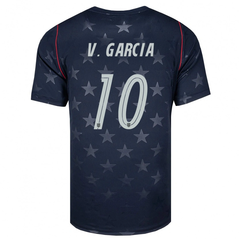 Danxen Niño Camiseta Estados Unidos Vinny Garcia #10 Negro Blanco Rojo 2ª Equipación 26-28 La Camisa México