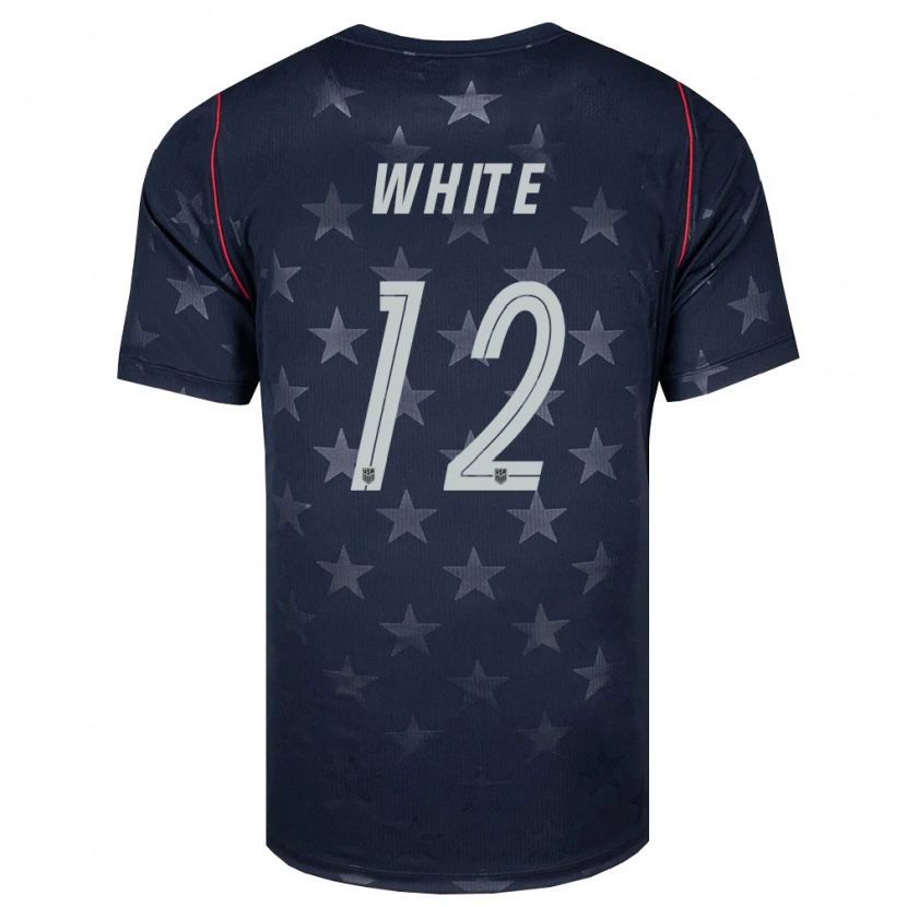 Danxen Niño Camiseta Estados Unidos Matthew White #12 Negro Blanco Rojo 2ª Equipación 26-28 La Camisa México