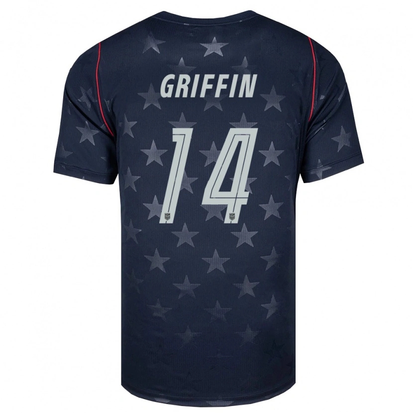 Danxen Niño Camiseta Estados Unidos Jordan Griffin #14 Negro Blanco Rojo 2ª Equipación 26-28 La Camisa México