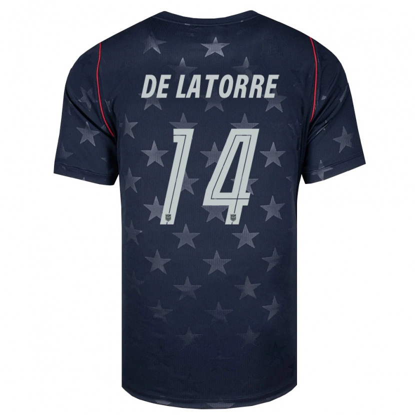 Danxen Niño Camiseta Estados Unidos Luca De La Torre #14 Negro Blanco Rojo 2ª Equipación 26-28 La Camisa México