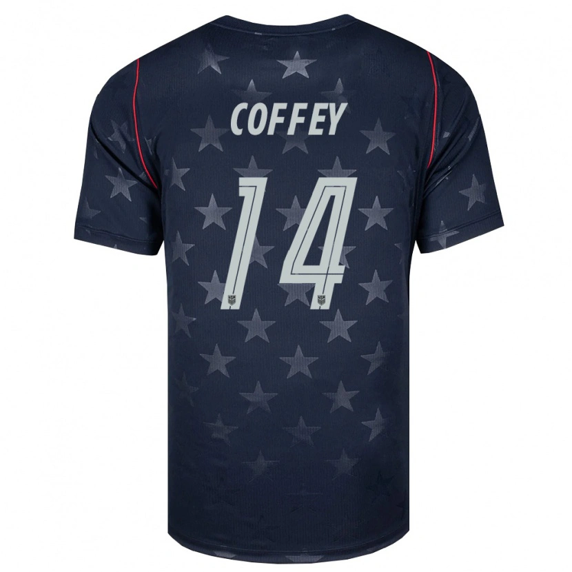 Danxen Niño Camiseta Estados Unidos Sam Coffey #14 Negro Blanco Rojo 2ª Equipación 26-28 La Camisa México