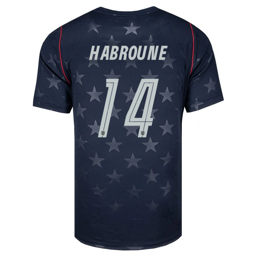 Danxen Niño Camiseta Estados Unidos Taha Habroune #14 Negro Blanco Rojo 2ª Equipación 26-28 La Camisa México