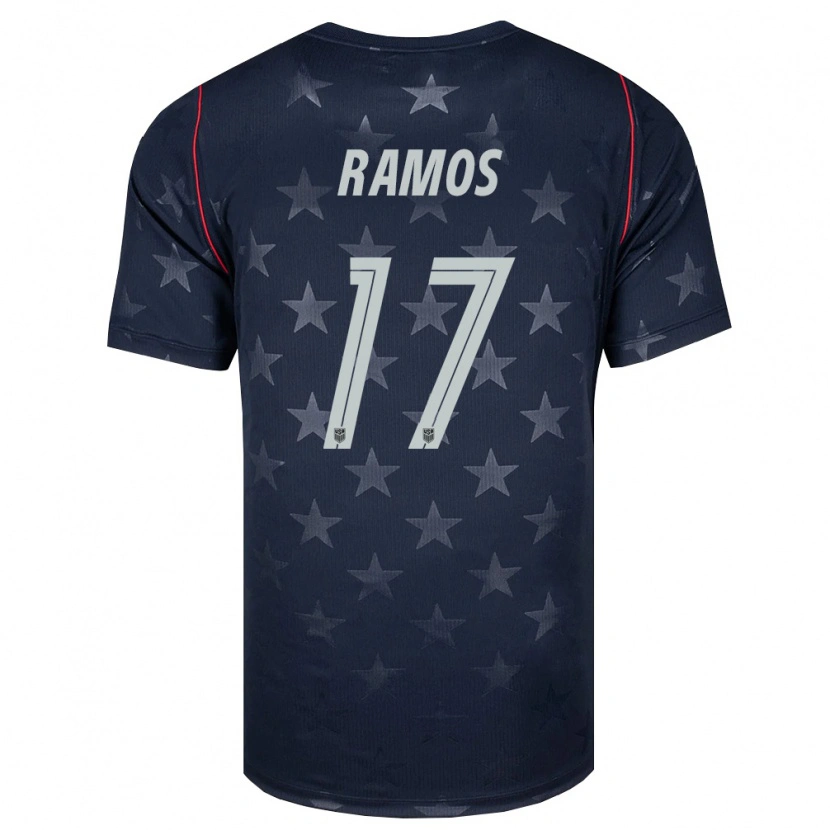 Danxen Niño Camiseta Estados Unidos Rubén Ramos #17 Negro Blanco Rojo 2ª Equipación 26-28 La Camisa México