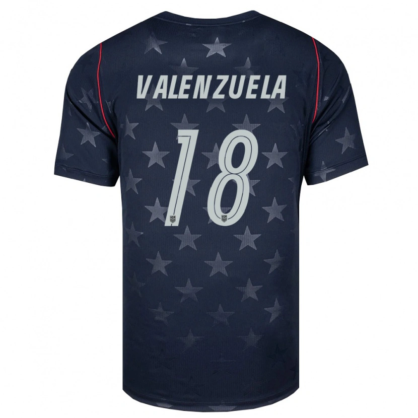 Danxen Niño Camiseta Estados Unidos Gerardo Valenzuela #18 Negro Blanco Rojo 2ª Equipación 26-28 La Camisa México
