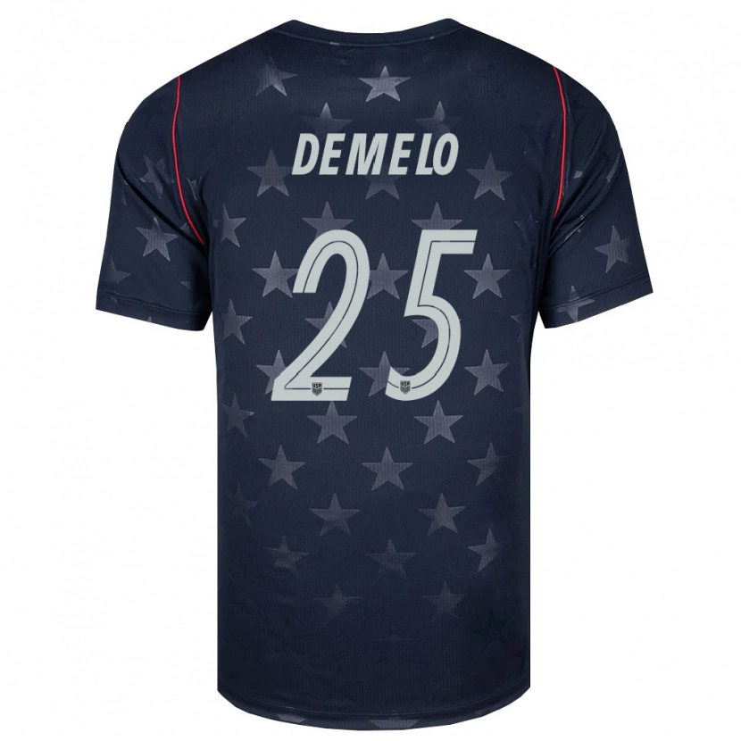 Danxen Niño Camiseta Estados Unidos Savannah Demelo #25 Negro Blanco Rojo 2ª Equipación 26-28 La Camisa México