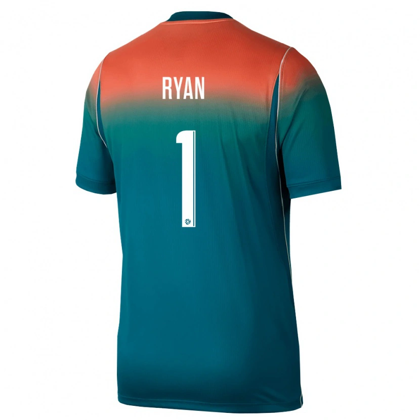 Danxen Niño Camiseta Australia Mathew Ryan #1 Verde Rosa 2ª Equipación 26-28 La Camisa México