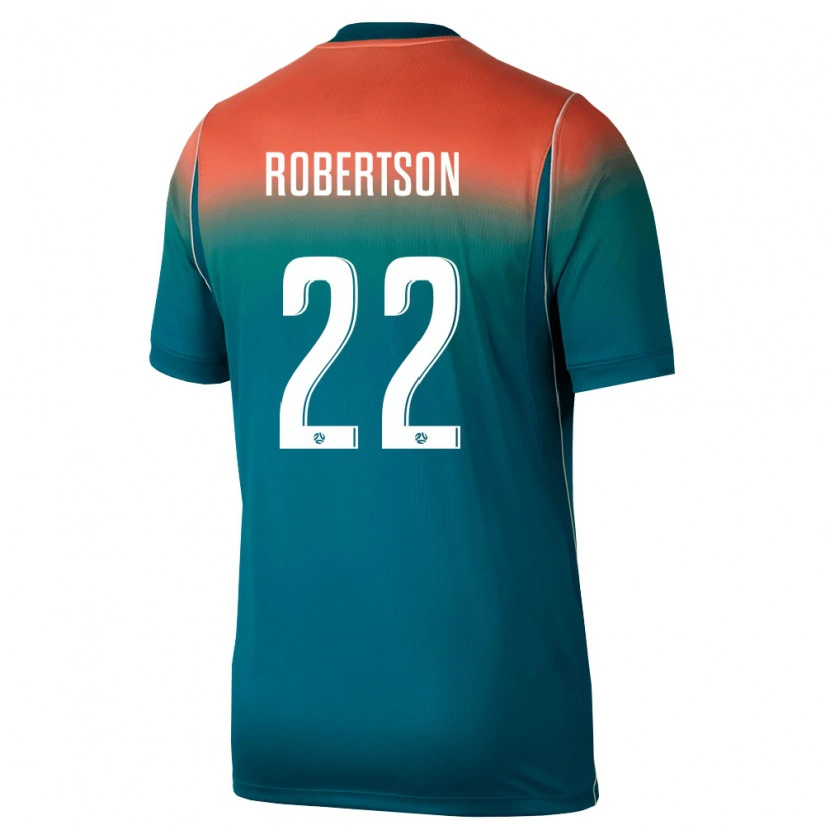Danxen Niño Camiseta Australia Alex Robertson #22 Verde Rosa 2ª Equipación 26-28 La Camisa México
