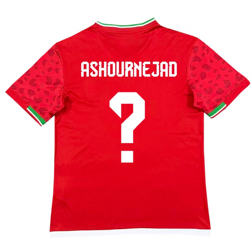 Danxen Niño Camiseta Irán Amirali Ashournejad #0 Rojo Blanco 2ª Equipación 26-28 La Camisa México