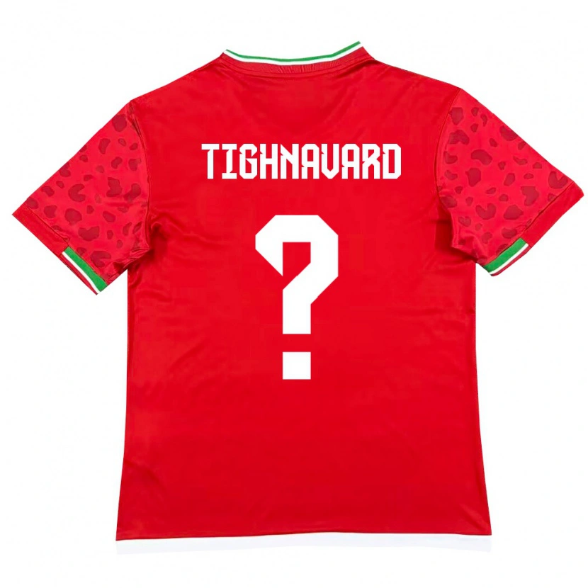 Danxen Niño Camiseta Irán Abolfazl Tighnavard #0 Rojo Blanco 2ª Equipación 26-28 La Camisa México