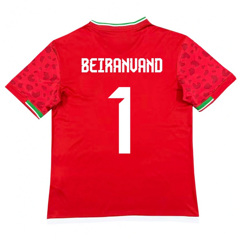Danxen Niño Camiseta Irán Alireza Beiranvand #1 Rojo Blanco 2ª Equipación 26-28 La Camisa México