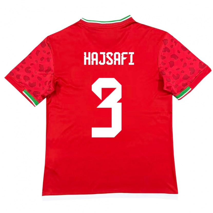 Danxen Niño Camiseta Irán Ehsan Hajsafi #3 Rojo Blanco 2ª Equipación 26-28 La Camisa México