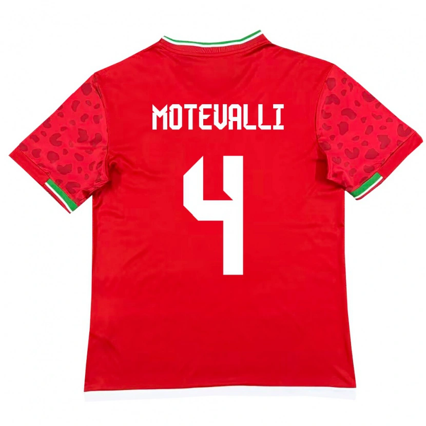 Danxen Niño Camiseta Irán Melika Motevalli #4 Rojo Blanco 2ª Equipación 26-28 La Camisa México