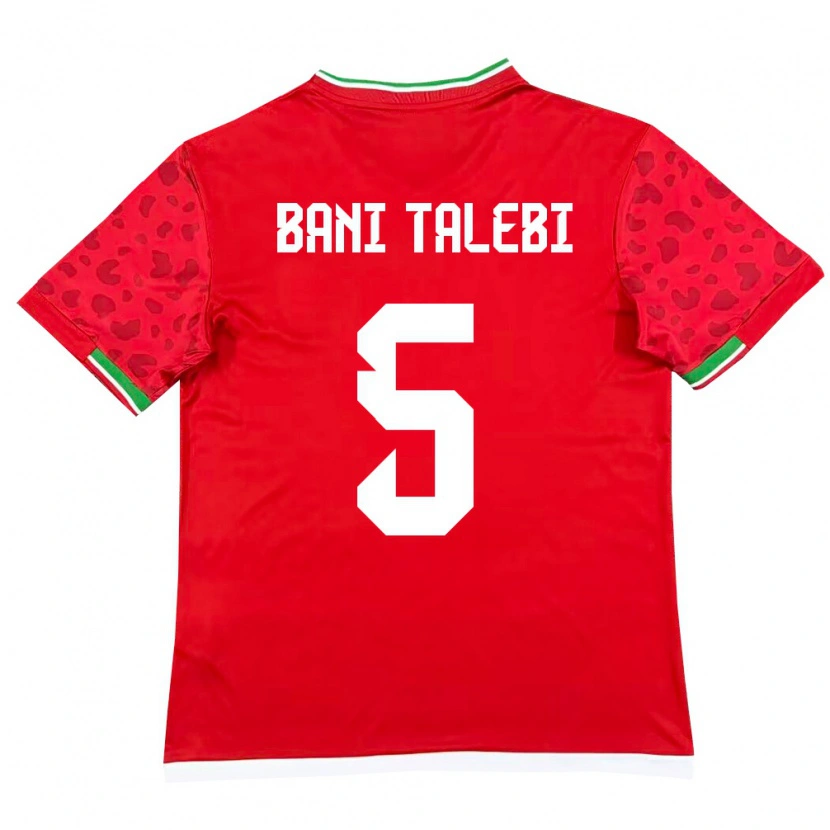 Danxen Niño Camiseta Irán Ghazaleh Bani Talebi #5 Rojo Blanco 2ª Equipación 26-28 La Camisa México