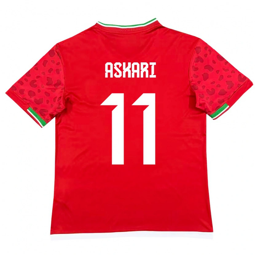 Danxen Niño Camiseta Irán Mohammad Askari #11 Rojo Blanco 2ª Equipación 26-28 La Camisa México