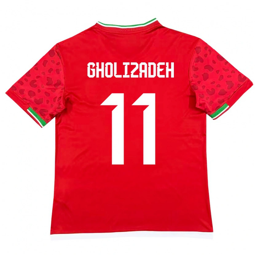 Danxen Niño Camiseta Irán Ali Gholizadeh #11 Rojo Blanco 2ª Equipación 26-28 La Camisa México