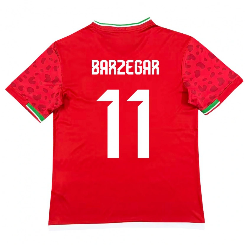Danxen Niño Camiseta Irán Aria Barzegar #11 Rojo Blanco 2ª Equipación 26-28 La Camisa México