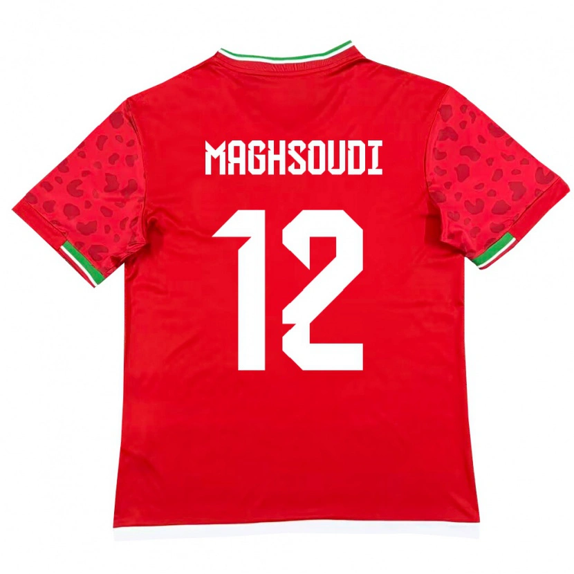 Danxen Niño Camiseta Irán Amirmehdi Maghsoudi #12 Rojo Blanco 2ª Equipación 26-28 La Camisa México