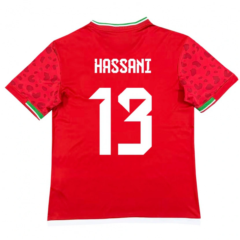 Danxen Niño Camiseta Irán Ali Hassani #13 Rojo Blanco 2ª Equipación 26-28 La Camisa México