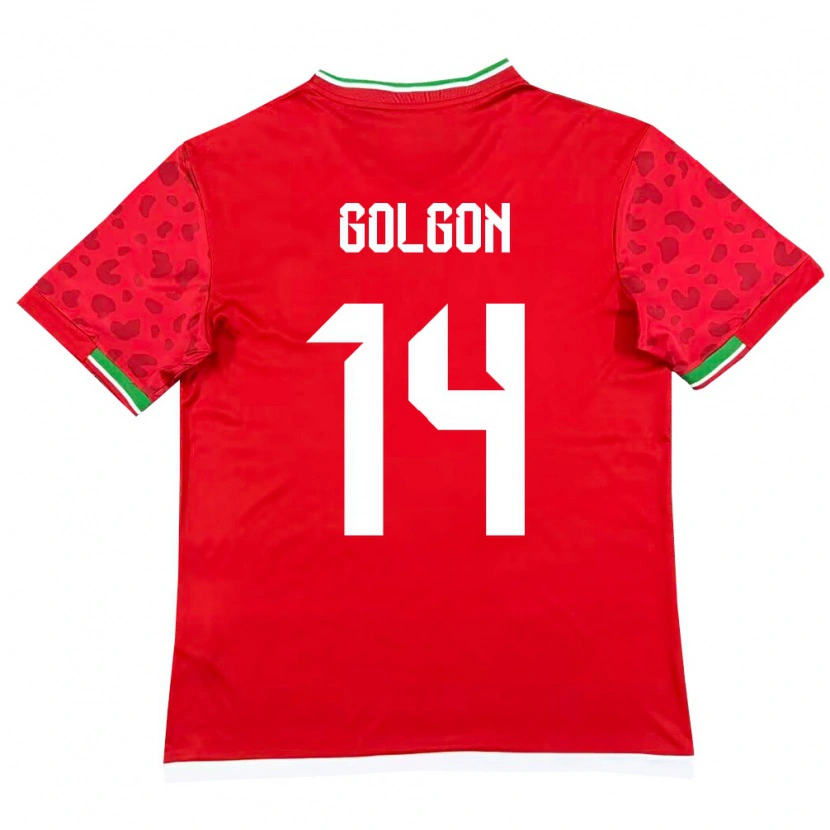 Danxen Niño Camiseta Irán Sam Golgon #14 Rojo Blanco 2ª Equipación 26-28 La Camisa México
