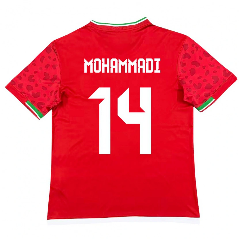 Danxen Niño Camiseta Irán Abolfazl Mohammadi #14 Rojo Blanco 2ª Equipación 26-28 La Camisa México