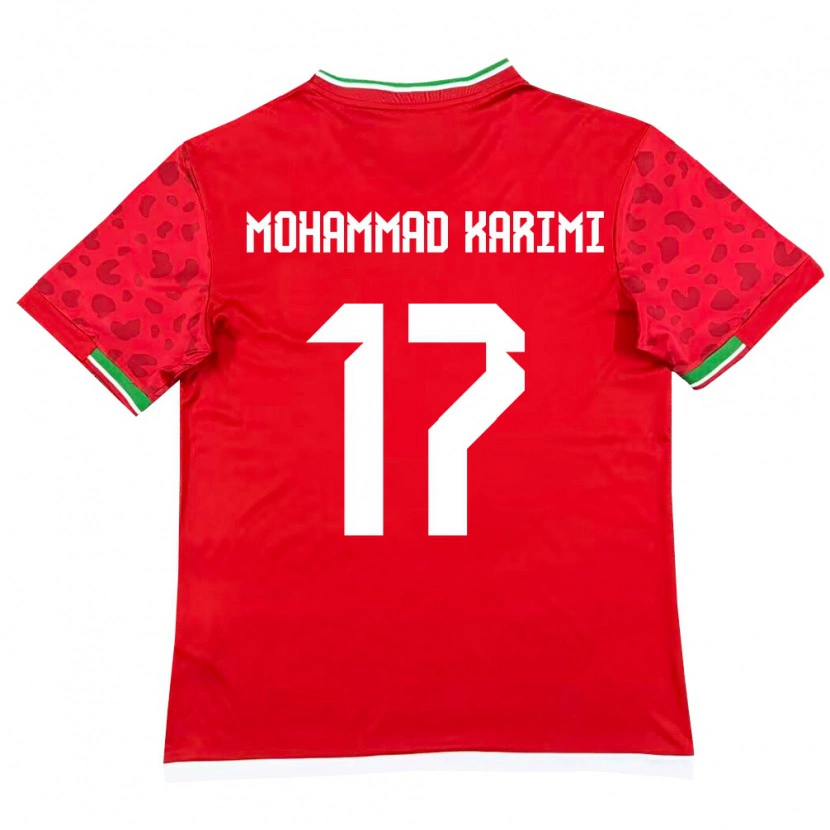 Danxen Niño Camiseta Irán Seyed Mohammad Karimi #17 Rojo Blanco 2ª Equipación 26-28 La Camisa México