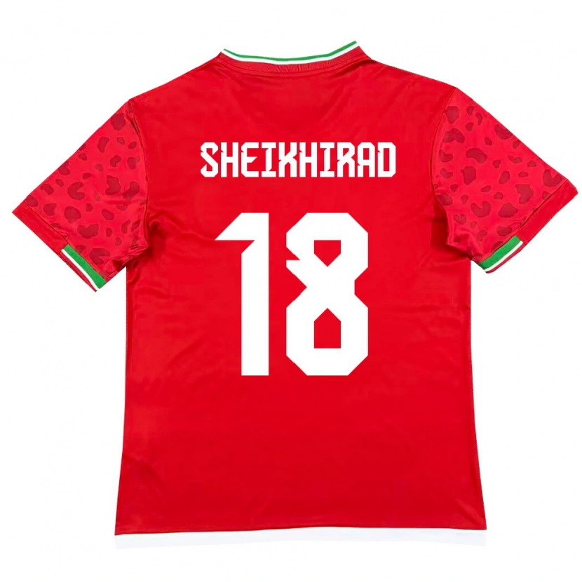 Danxen Niño Camiseta Irán Amirreza Sheikhirad #18 Rojo Blanco 2ª Equipación 26-28 La Camisa México
