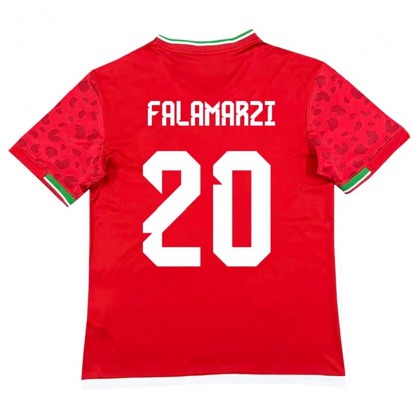 Danxen Niño Camiseta Irán Esmaeil Falamarzi #20 Rojo Blanco 2ª Equipación 26-28 La Camisa México