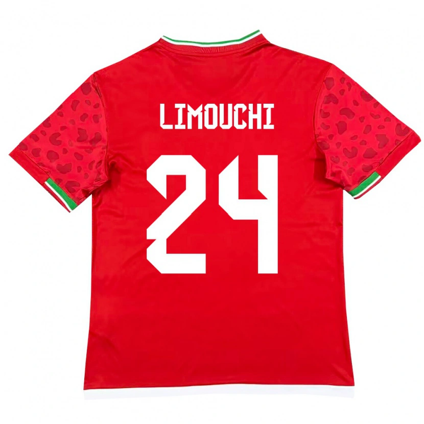 Danxen Niño Camiseta Irán Mehdi Limouchi #24 Rojo Blanco 2ª Equipación 26-28 La Camisa México