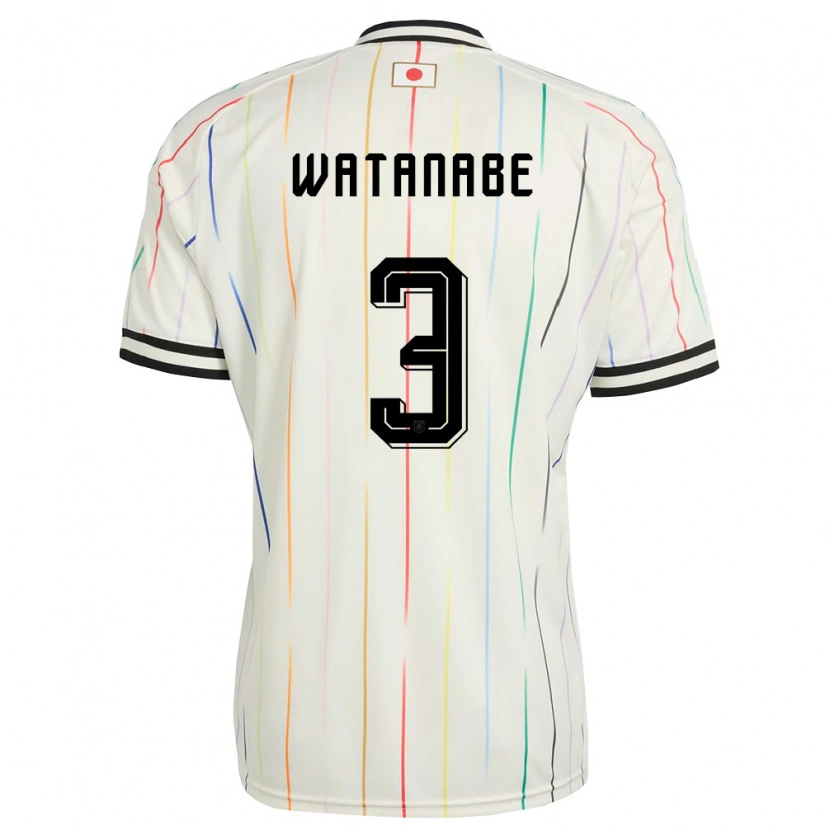 Danxen Niño Camiseta Japón Naohiro Watanabe #3 Blanco Negro 2ª Equipación 26-28 La Camisa México