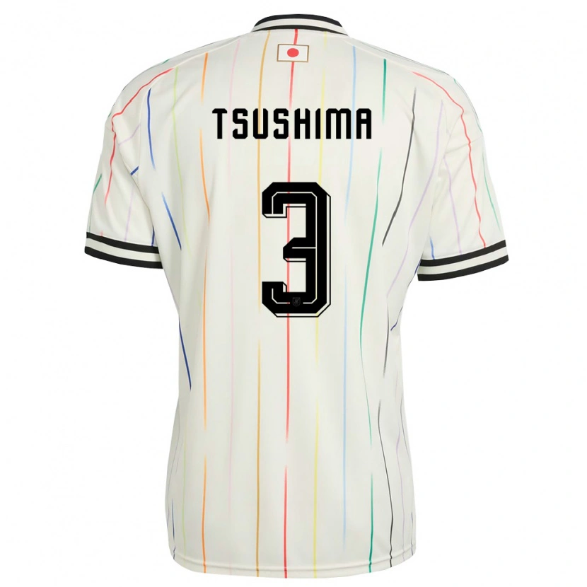 Danxen Niño Camiseta Japón Haru Tsushima #3 Blanco Negro 2ª Equipación 26-28 La Camisa México