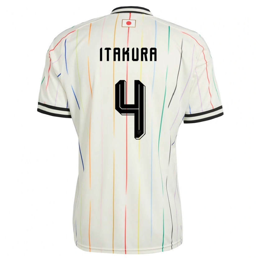 Danxen Niño Camiseta Japón Ko Itakura #4 Blanco Negro 2ª Equipación 26-28 La Camisa México
