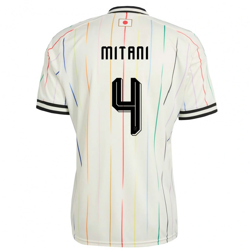 Danxen Niño Camiseta Japón Tomohiro Mitani #4 Blanco Negro 2ª Equipación 26-28 La Camisa México