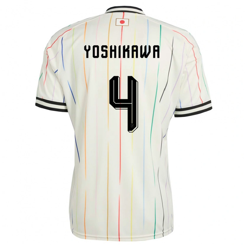 Danxen Niño Camiseta Japón Haruto Yoshikawa #4 Blanco Negro 2ª Equipación 26-28 La Camisa México