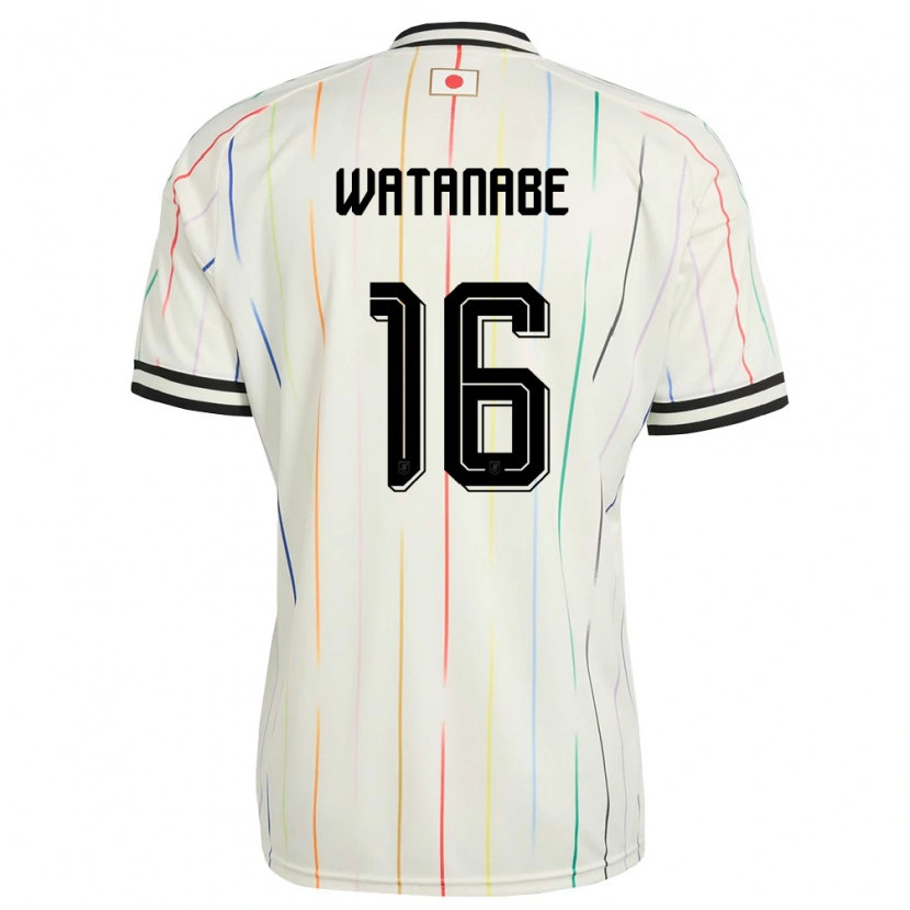 Danxen Niño Camiseta Japón Tsuyoshi Watanabe #16 Blanco Negro 2ª Equipación 26-28 La Camisa México