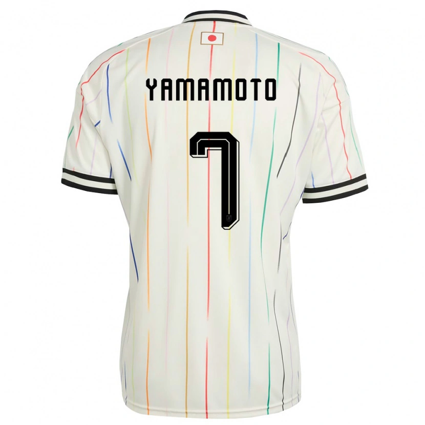 Danxen Niño Camiseta Japón Rihito Yamamoto #7 Blanco Negro 2ª Equipación 26-28 La Camisa México