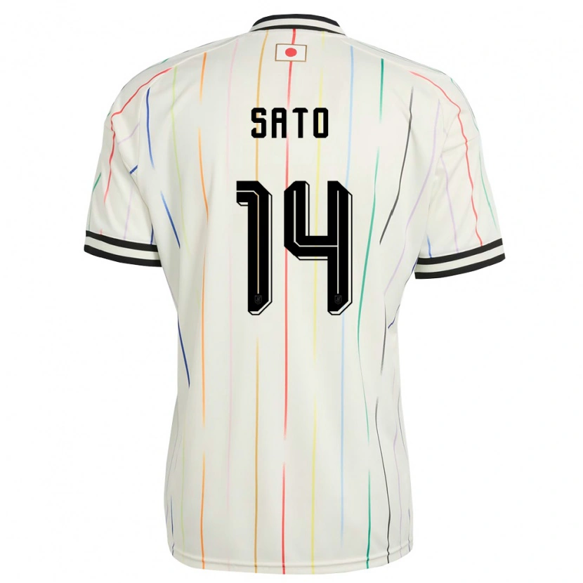 Danxen Niño Camiseta Japón Ryunosuke Sato #14 Blanco Negro 2ª Equipación 26-28 La Camisa México