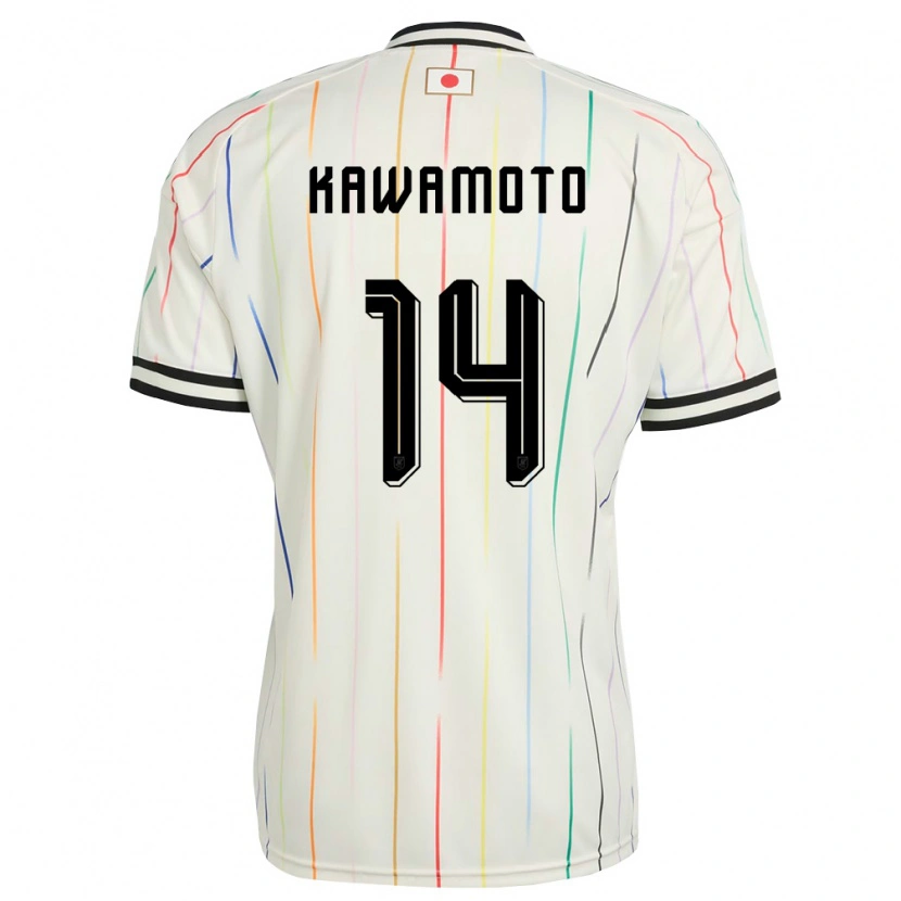 Danxen Niño Camiseta Japón Daizen Kawamoto #14 Blanco Negro 2ª Equipación 26-28 La Camisa México