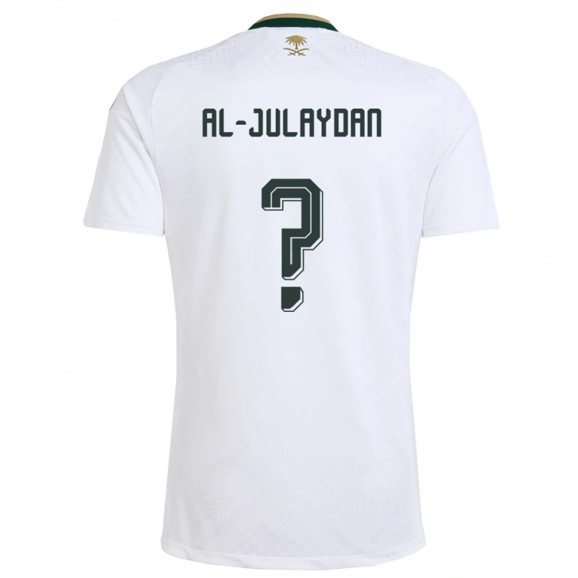 Danxen Niño Camiseta Arabia Saudita Ahmed Al-Julaydan #0 Blanco Verde Oro 2ª Equipación 26-28 La Camisa México