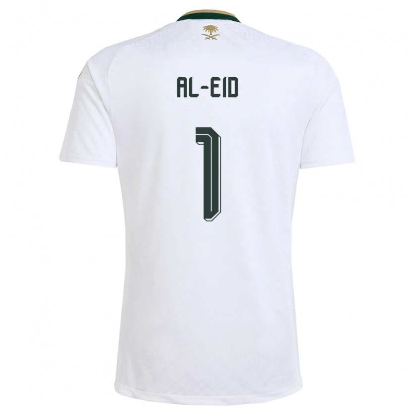 Danxen Niño Camiseta Arabia Saudita Musa Al-Eid #1 Blanco Verde Oro 2ª Equipación 26-28 La Camisa México