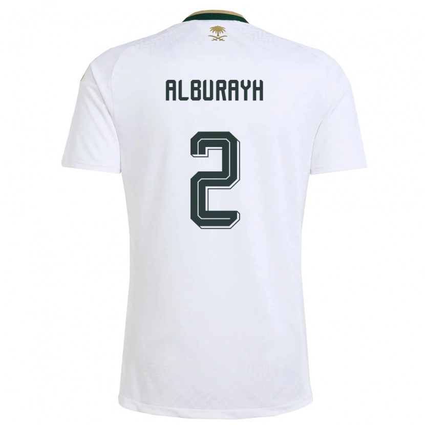 Danxen Niño Camiseta Arabia Saudita Mahmood Alburayh #2 Blanco Verde Oro 2ª Equipación 26-28 La Camisa México