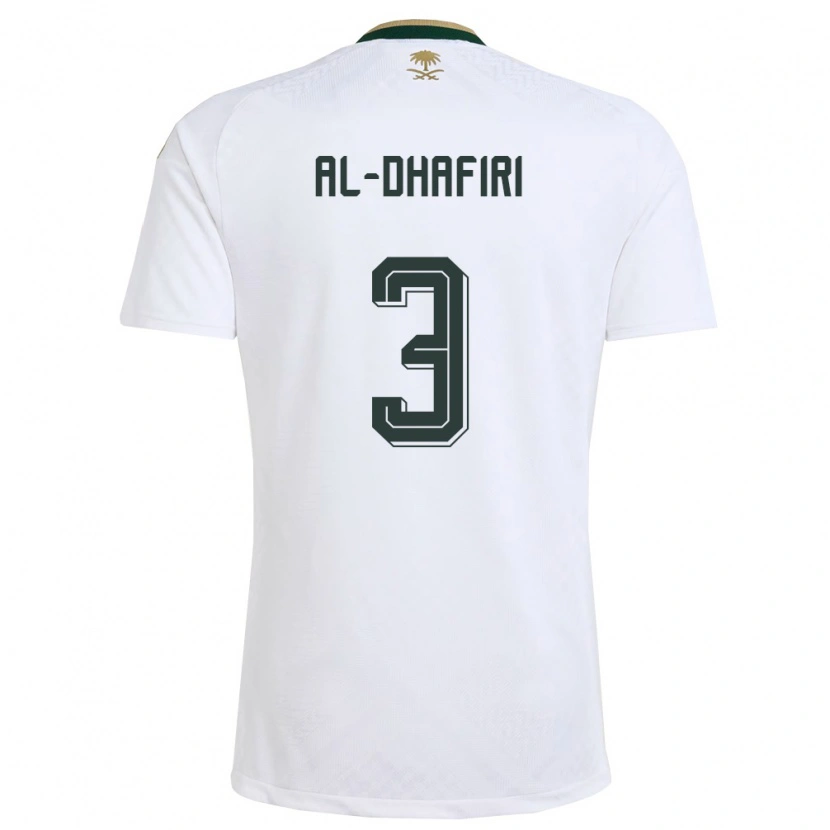 Danxen Niño Camiseta Arabia Saudita Yasser Al-Dhafiri #3 Blanco Verde Oro 2ª Equipación 26-28 La Camisa México