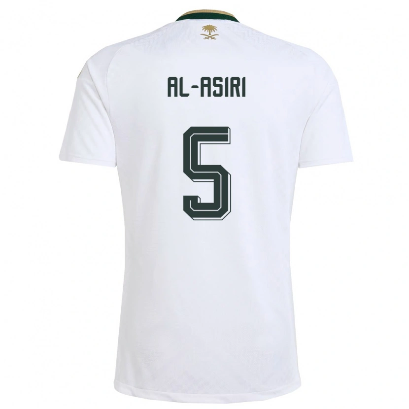Danxen Niño Camiseta Arabia Saudita Khalid Al-Asiri #5 Blanco Verde Oro 2ª Equipación 26-28 La Camisa México