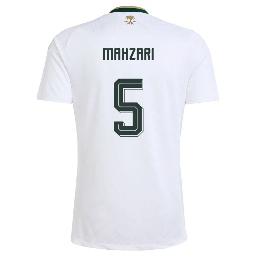 Danxen Niño Camiseta Arabia Saudita Mohammed Mahzari #5 Blanco Verde Oro 2ª Equipación 26-28 La Camisa México