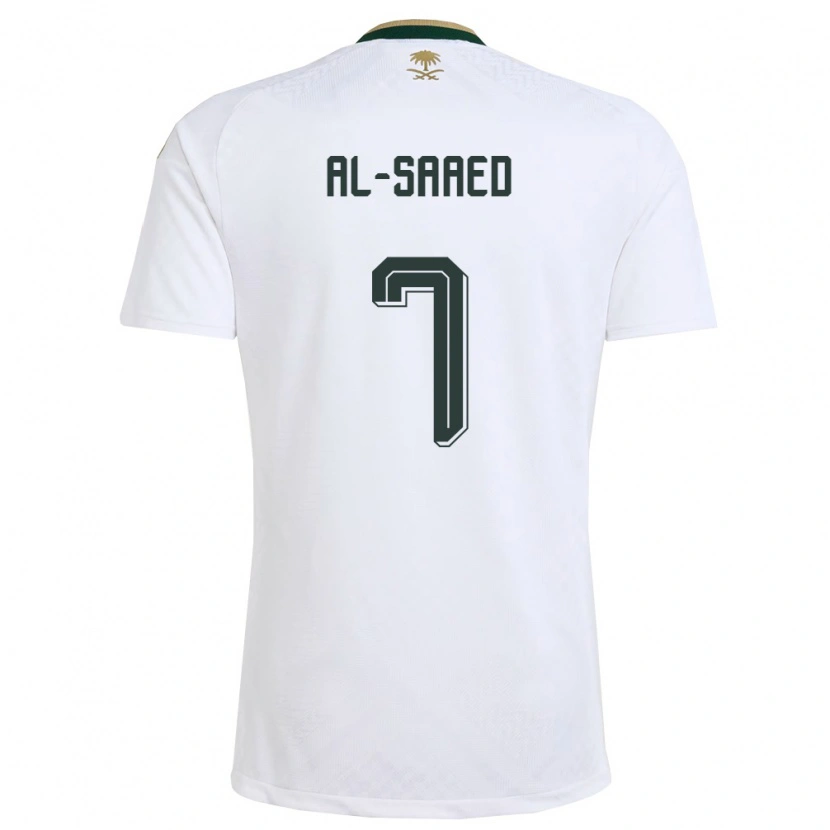 Danxen Niño Camiseta Arabia Saudita Turki Al-Saeed #7 Blanco Verde Oro 2ª Equipación 26-28 La Camisa México