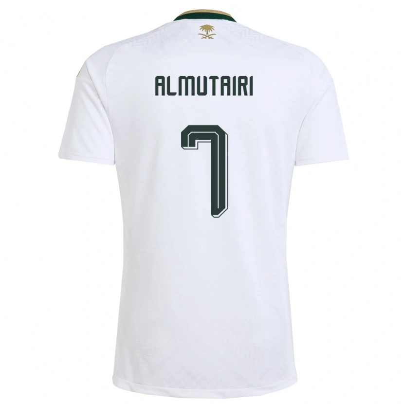 Danxen Niño Camiseta Arabia Saudita Nawaf Almutairi #7 Blanco Verde Oro 2ª Equipación 26-28 La Camisa México
